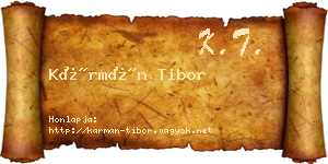Kármán Tibor névjegykártya