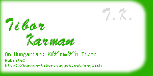 tibor karman business card